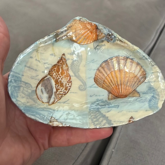 Hand Crafted Other - Hand Crafted Decoupage Sea Shell Ring Trinket Dish
